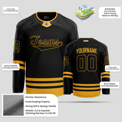 Custom Black and Yellow Premium Quality Baseball Jersey