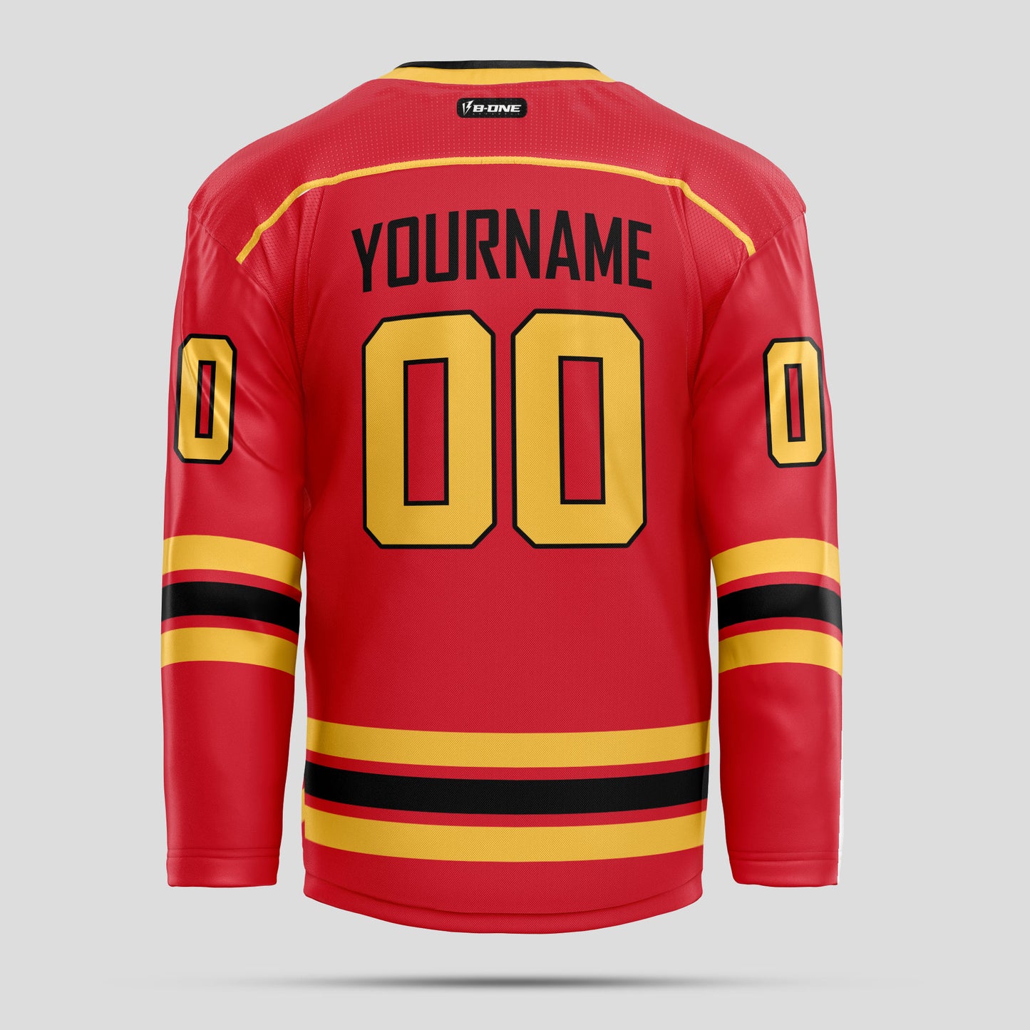 Custom Black, Yellow, and Red Christmas Pattern Hockey Jersey - Premium Quality & Personalized