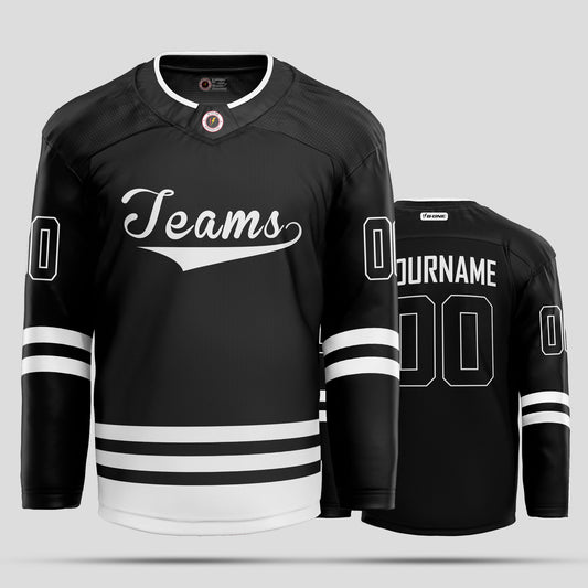 Premium Custom Black and White Authentic Hockey Jersey