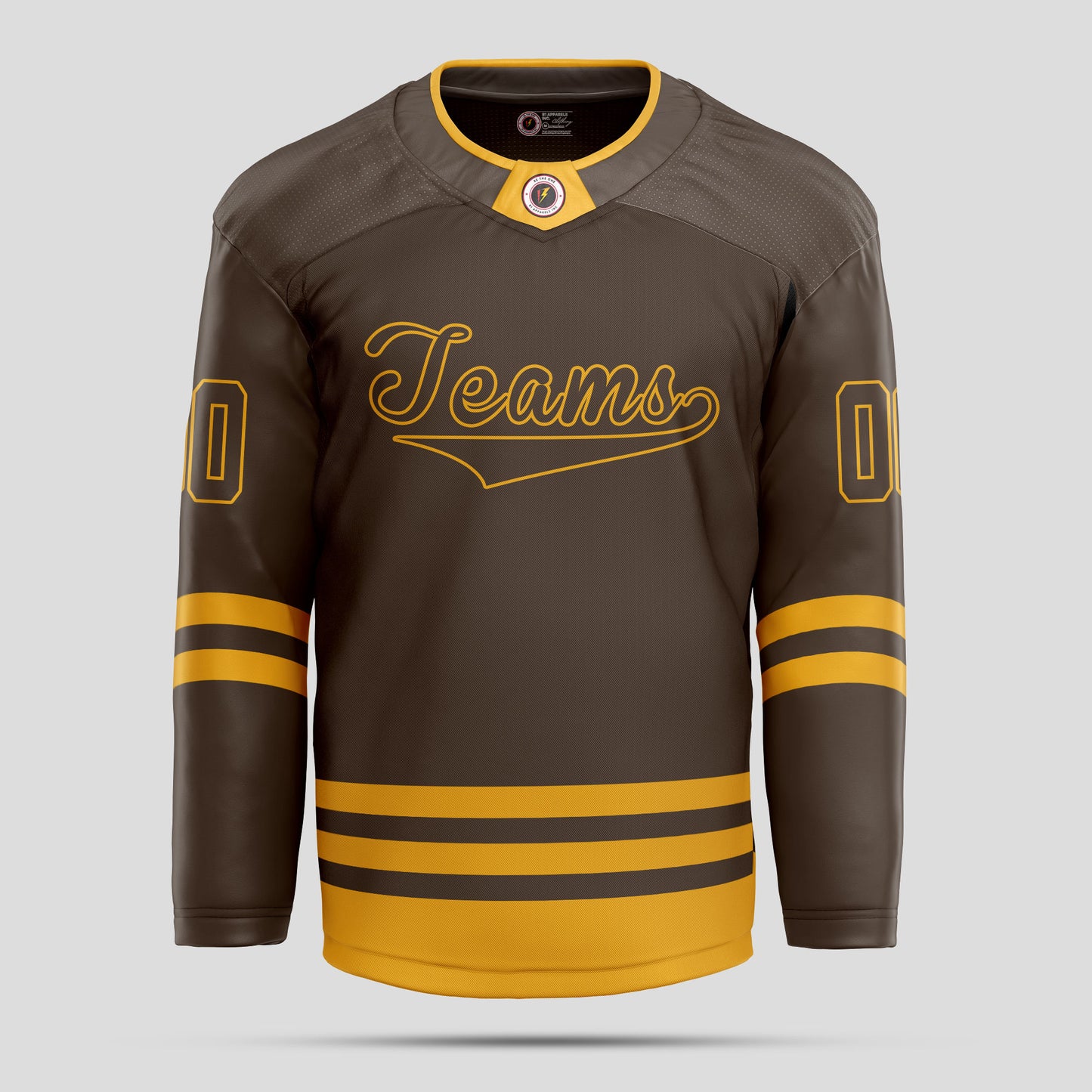 Custom Brown and Gold Hockey Jersey