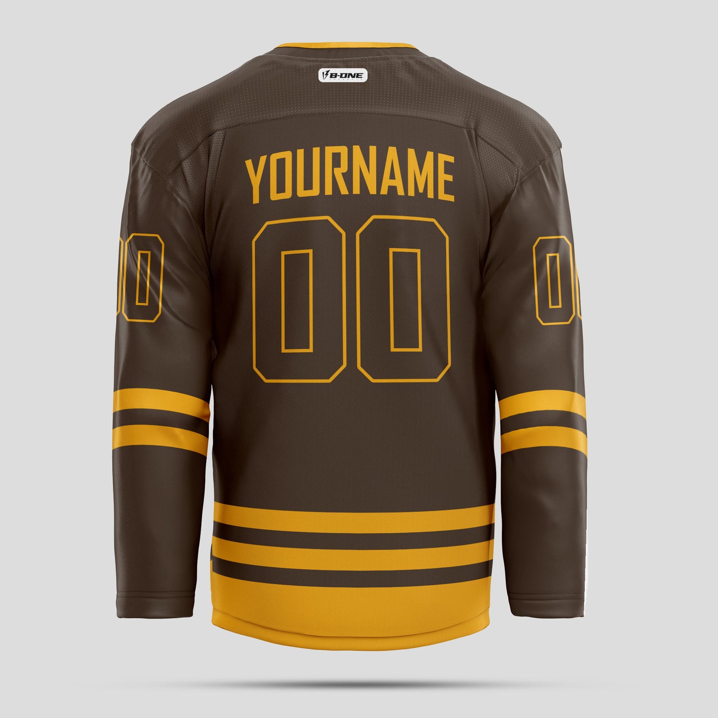 Custom Brown and Gold Hockey Jersey