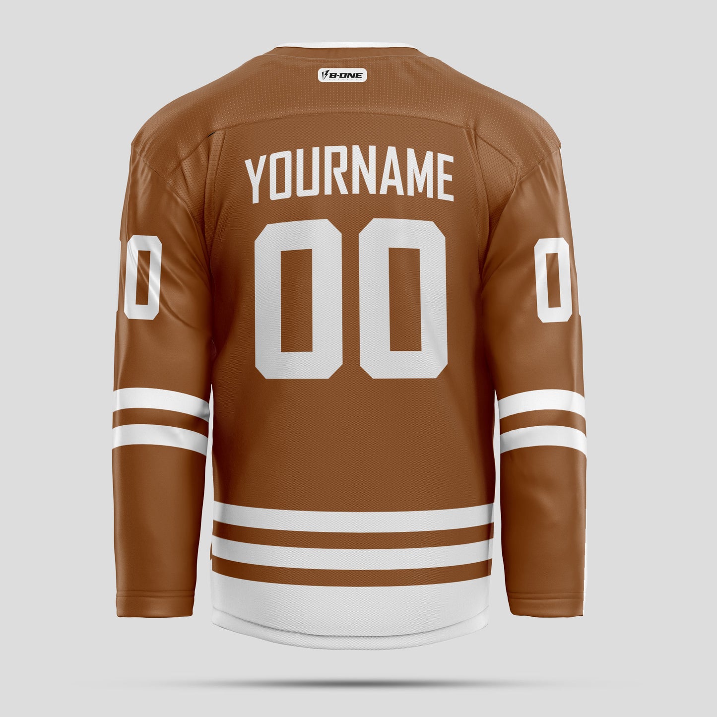 Custom Brown and White Authentic Hockey Jersey