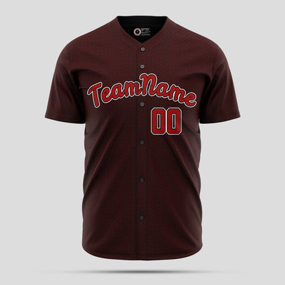 Quality Custom Burgundy Red Pattern Baseball Jersey