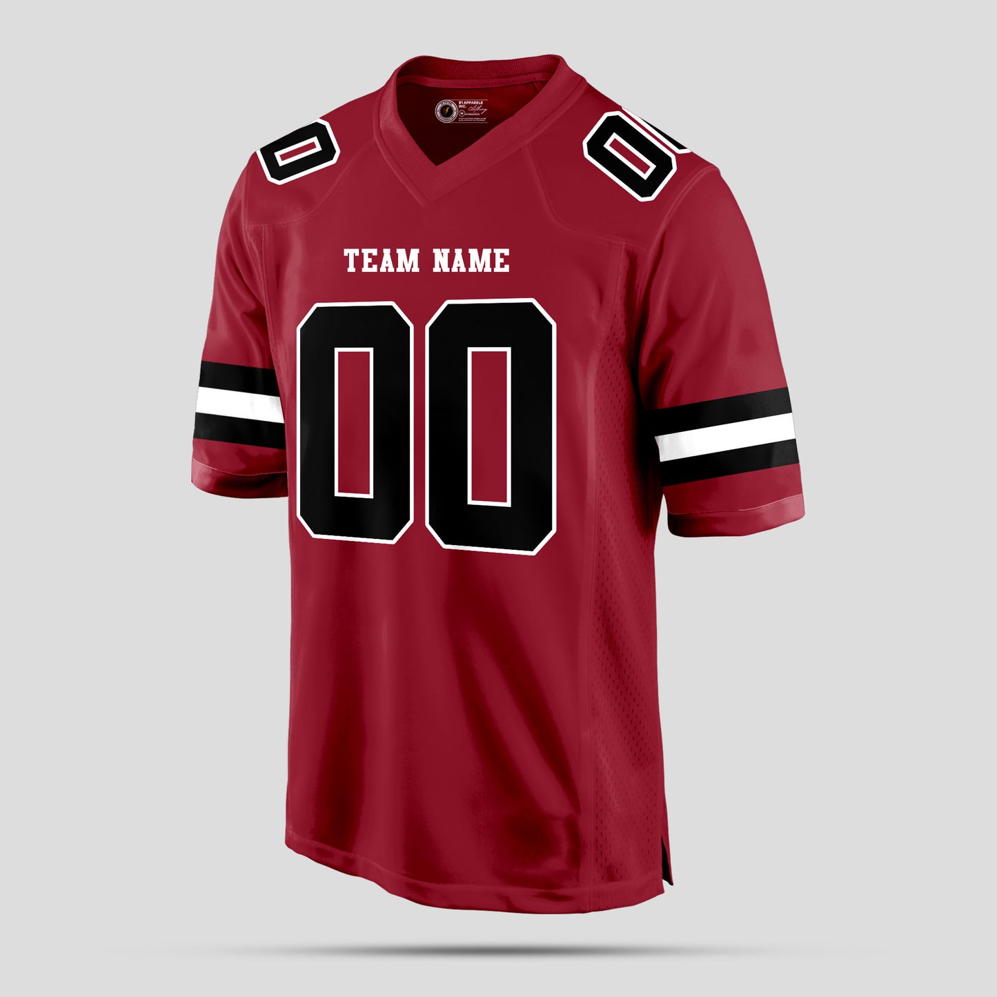 Custom Cardinal Black and White Football Jersey with Personalized Team Name