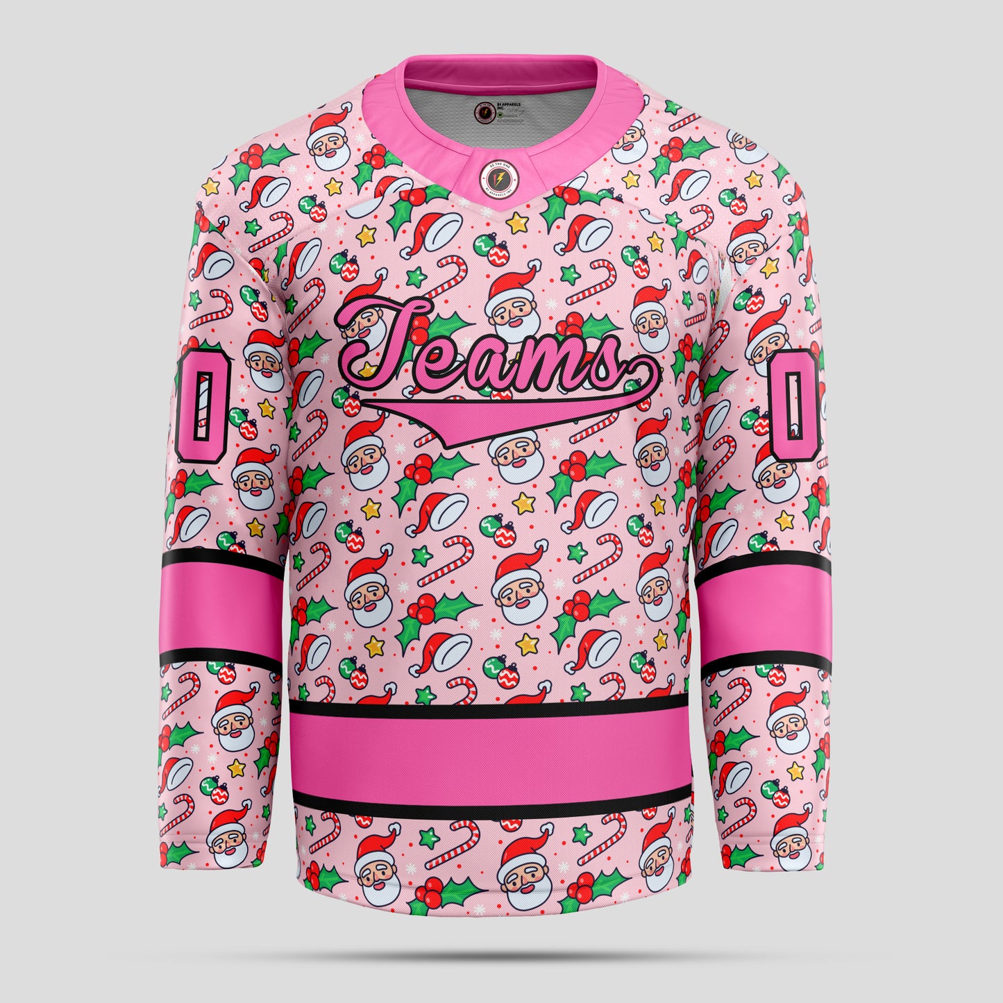 Custom Christmas Pink Ice Hockey Jersey - Premium Quality & Personalized