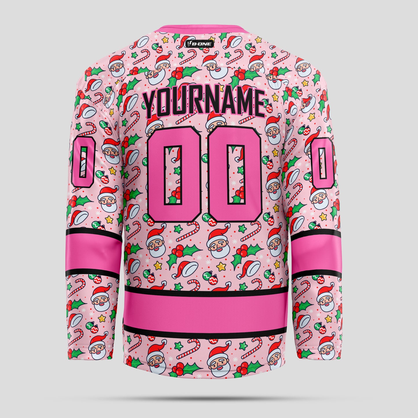 Custom Christmas Pink Ice Hockey Jersey - Premium Quality & Personalized