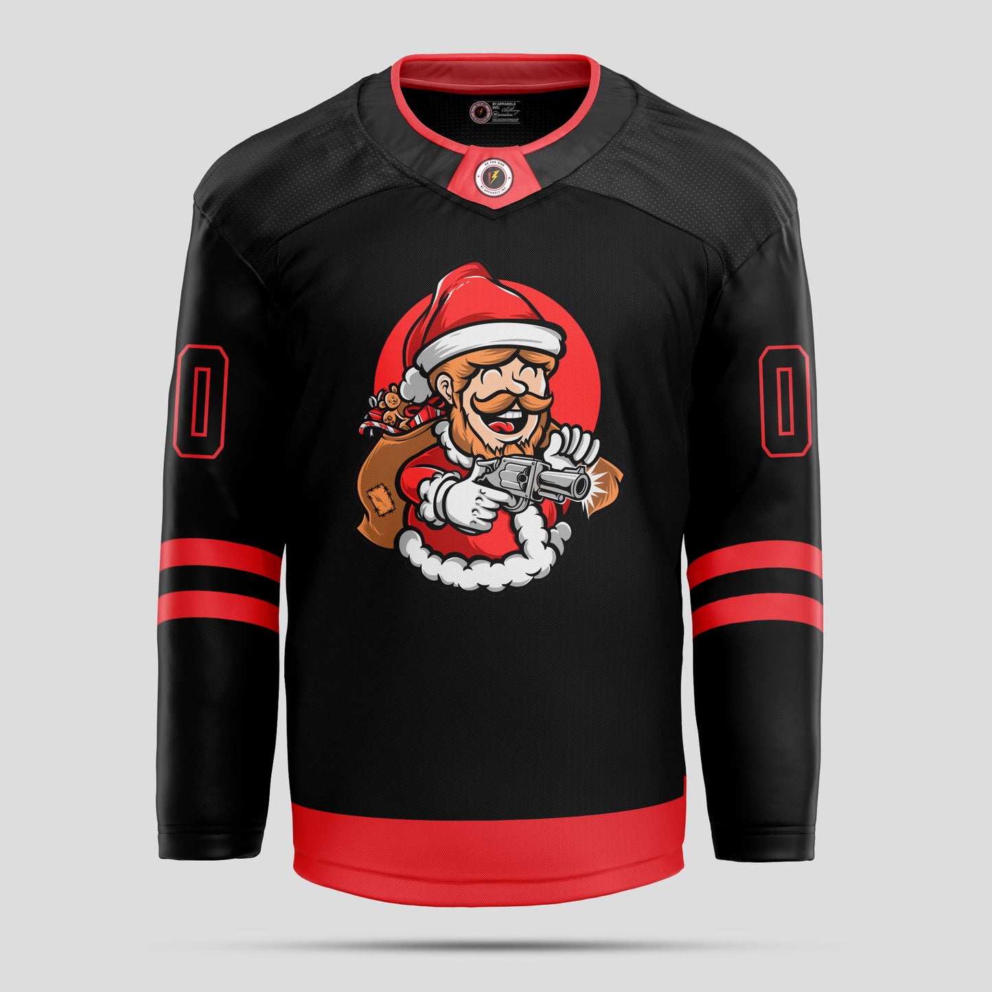 Custom Christmas Red and Black Pattern Ice Hockey Jersey - Premium Quality & Personalized