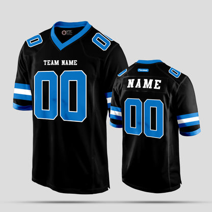 Custom Club Team Black and Blue Premium Quality Football Jersey - Elite Performance Gear