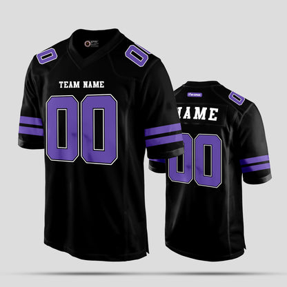 Custom Club Team Black and Purple Authentic Football Jersey – Premium Teamwear