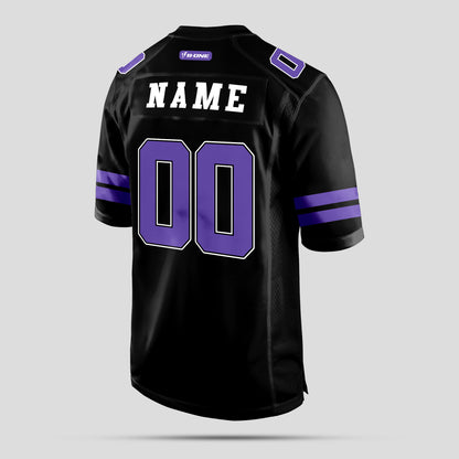 Custom Club Team Black and Purple Authentic Football Jersey – Premium Teamwear