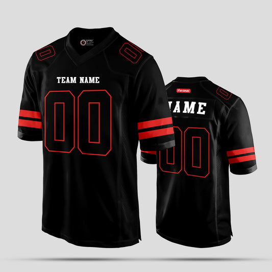 Custom Club Team Black and Red Football Jersey – Premium Team Sportswear