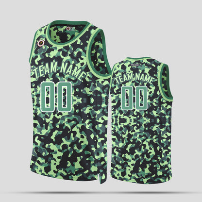 Custom Green Camo Basketball Jerseys – Club Team Uniforms