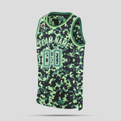 Custom Green Camo Basketball Jerseys – Club Team Uniforms