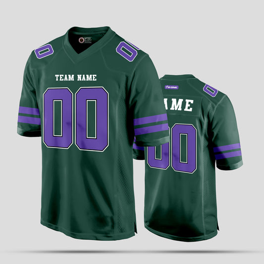 Custom Club Team Green and Purple Football Jersey with Personalized Design