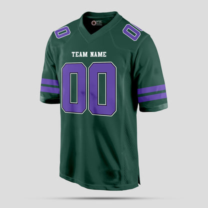 Custom Club Team Green and Purple Football Jersey with Personalized Design