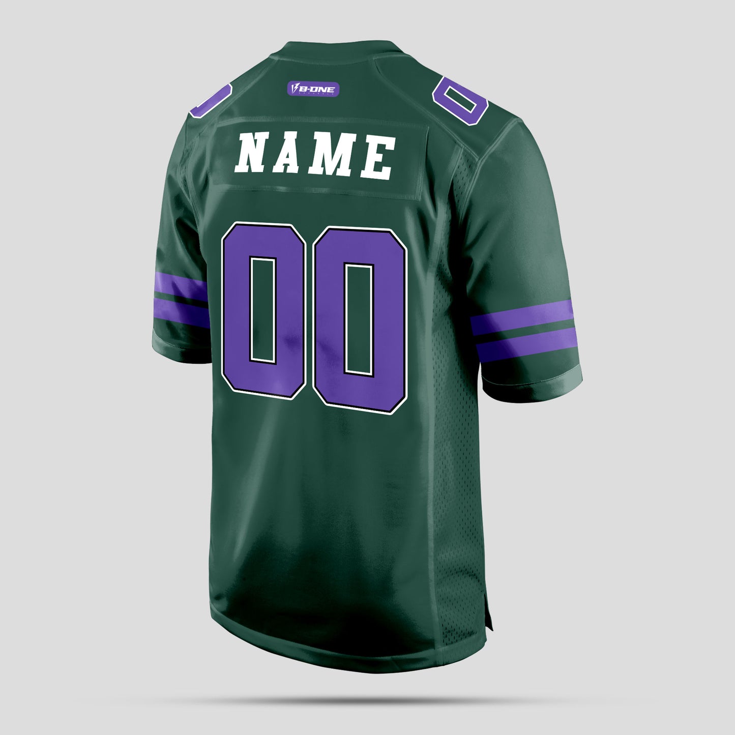 Custom Club Team Green and Purple Football Jersey with Personalized Design