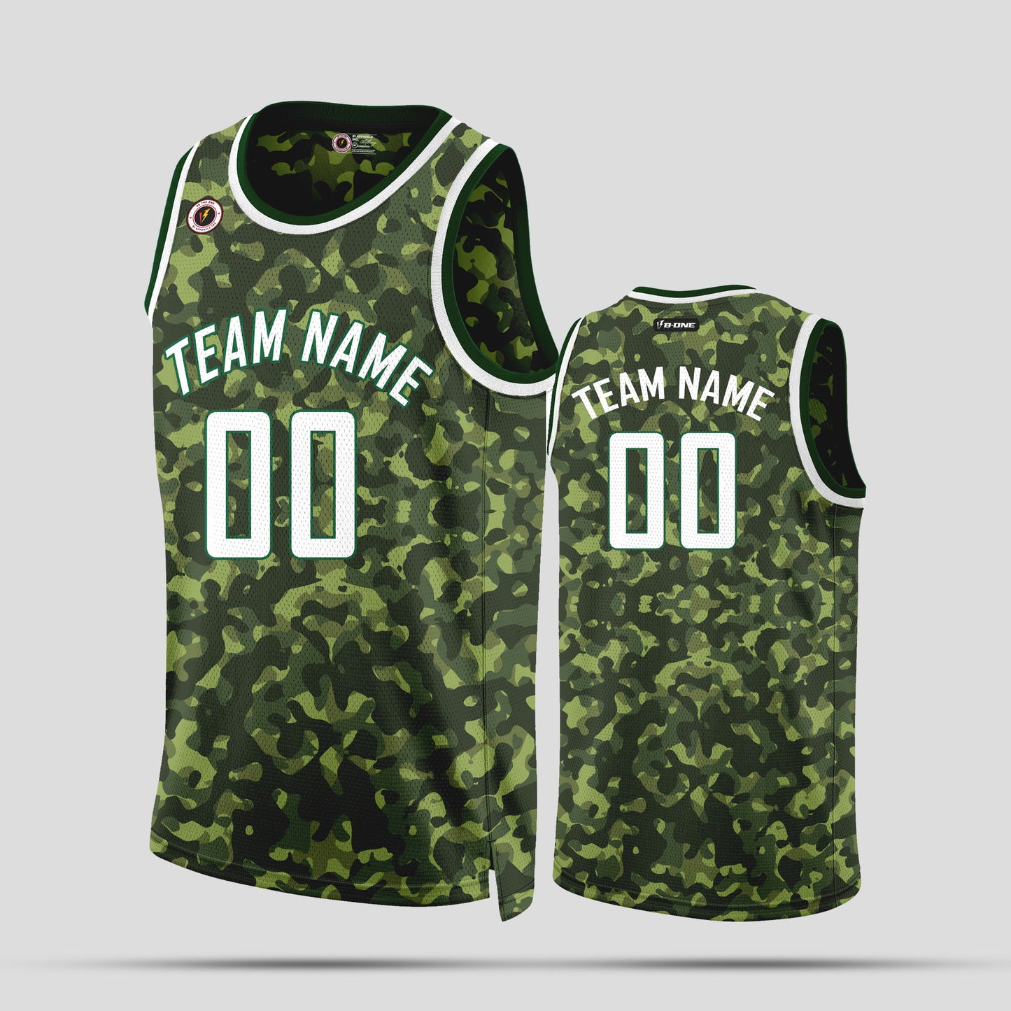 Custom Green and White Camo Basketball Jerseys – Club Team Uniforms