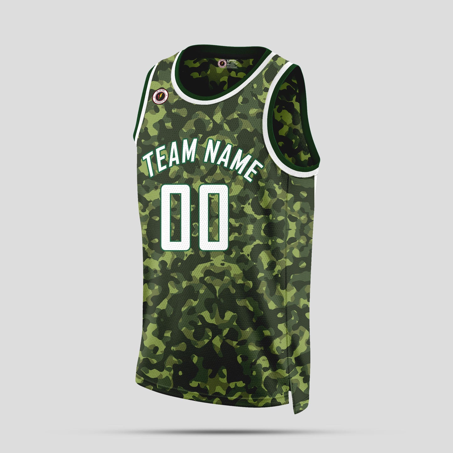 Custom Green and White Camo Basketball Jerseys – Club Team Uniforms