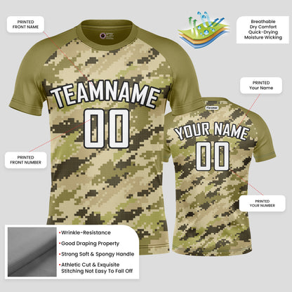 Custom Club Team Name Soccer Jerseys – Camo Green Personalized Uniforms