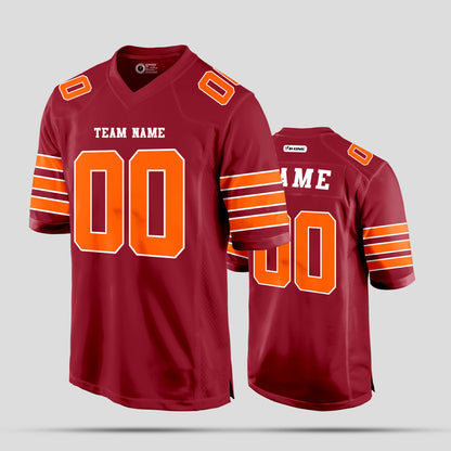 Custom Club Team Name Cardinal Orange Football Jersey with Personalized Design