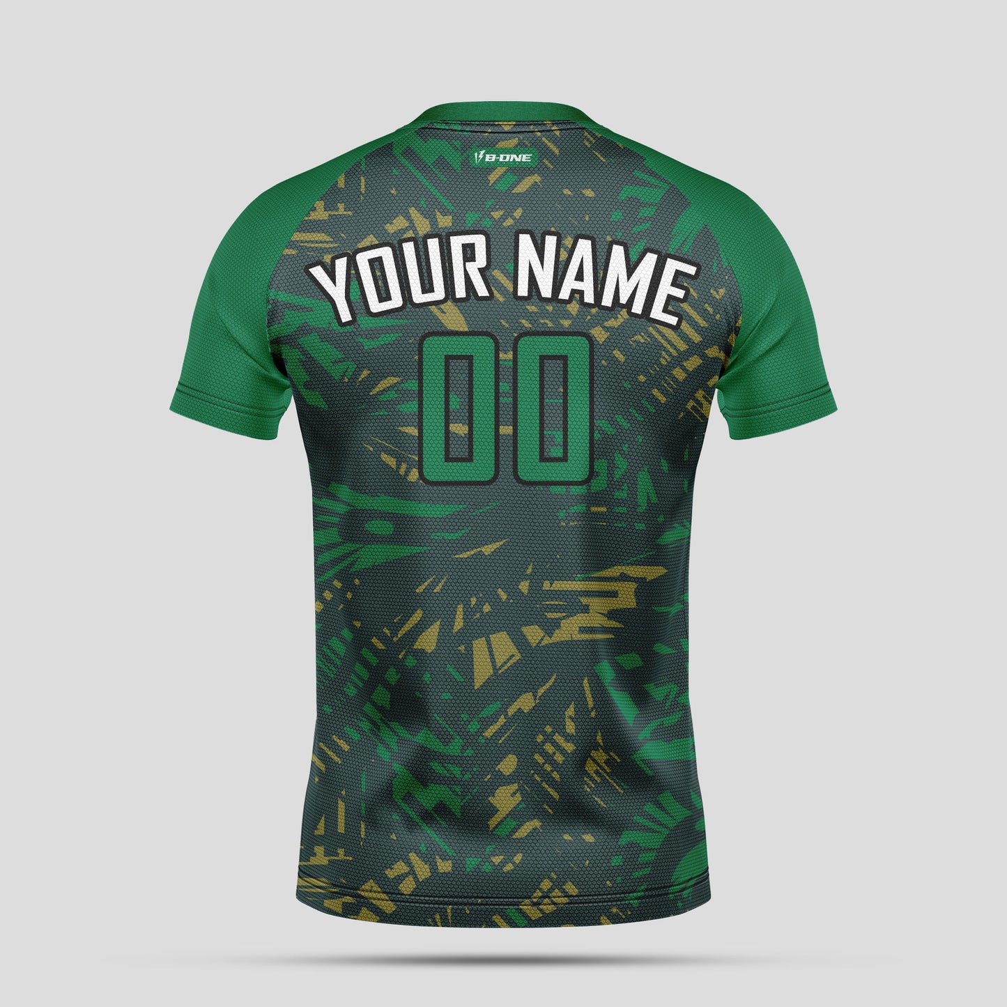 Custom Club Team Name Soccer Jerseys – Green & White Pattern Personalized Uniforms