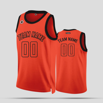 Custom Club Team Name Orange and Black Basketball Jerseys