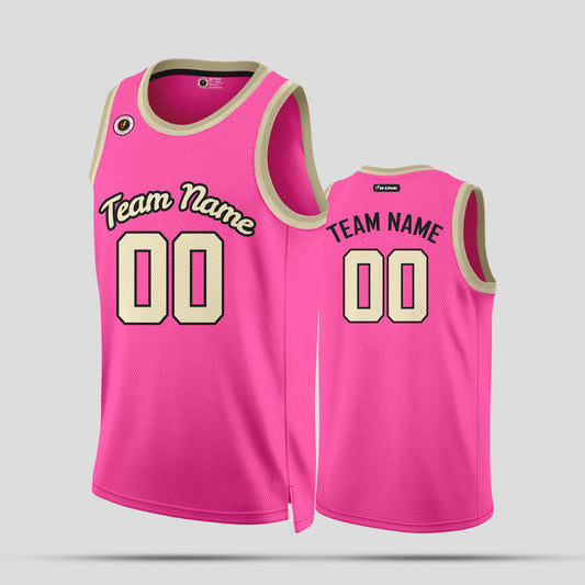 Custom Club Team Pink & Gold Basketball Jerseys – Personalized & Luxurious