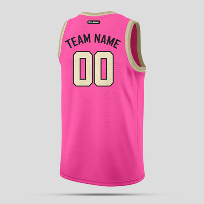 Custom Club Team Pink & Gold Basketball Jerseys – Personalized & Luxurious