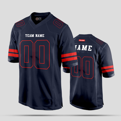 Custom Club Team Navy Blue and Red Football Jersey – Premium Personalized Sportswear