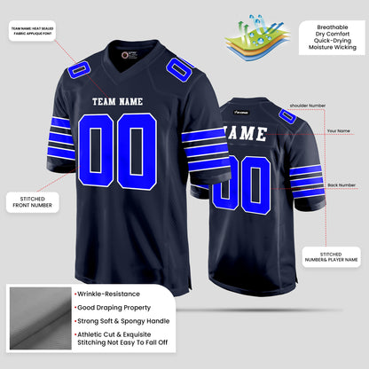 Custom Club Team Navy and Light Blue Football Jersey – Premium Personalized Sportswear