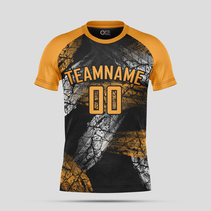 Custom Club Team Soccer Jerseys – Black & Yellow with Player Numbers