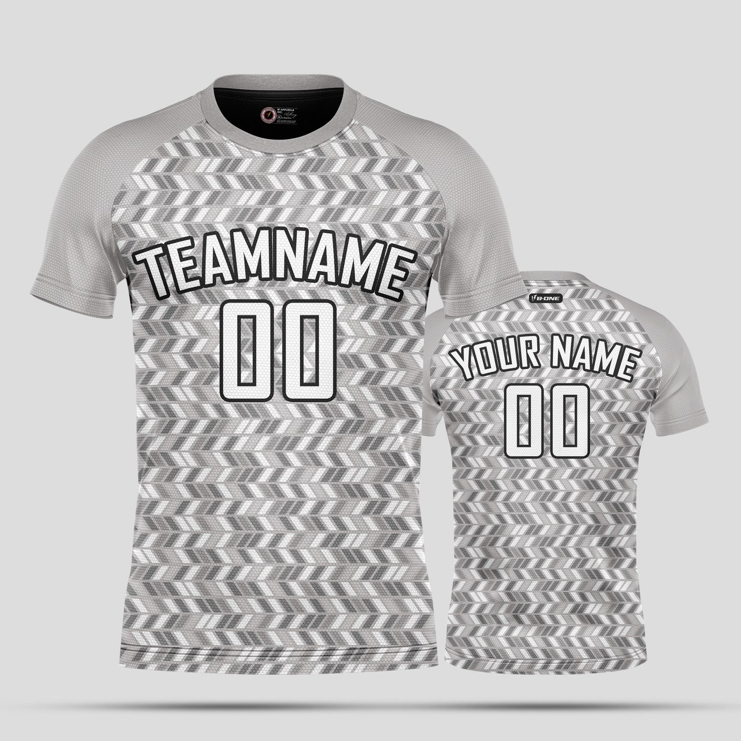 Custom Club Team Number Soccer Jerseys – Gray & White Personalized Uniforms