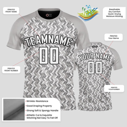 Custom Club Team Number Soccer Jerseys – Gray & White Personalized Uniforms