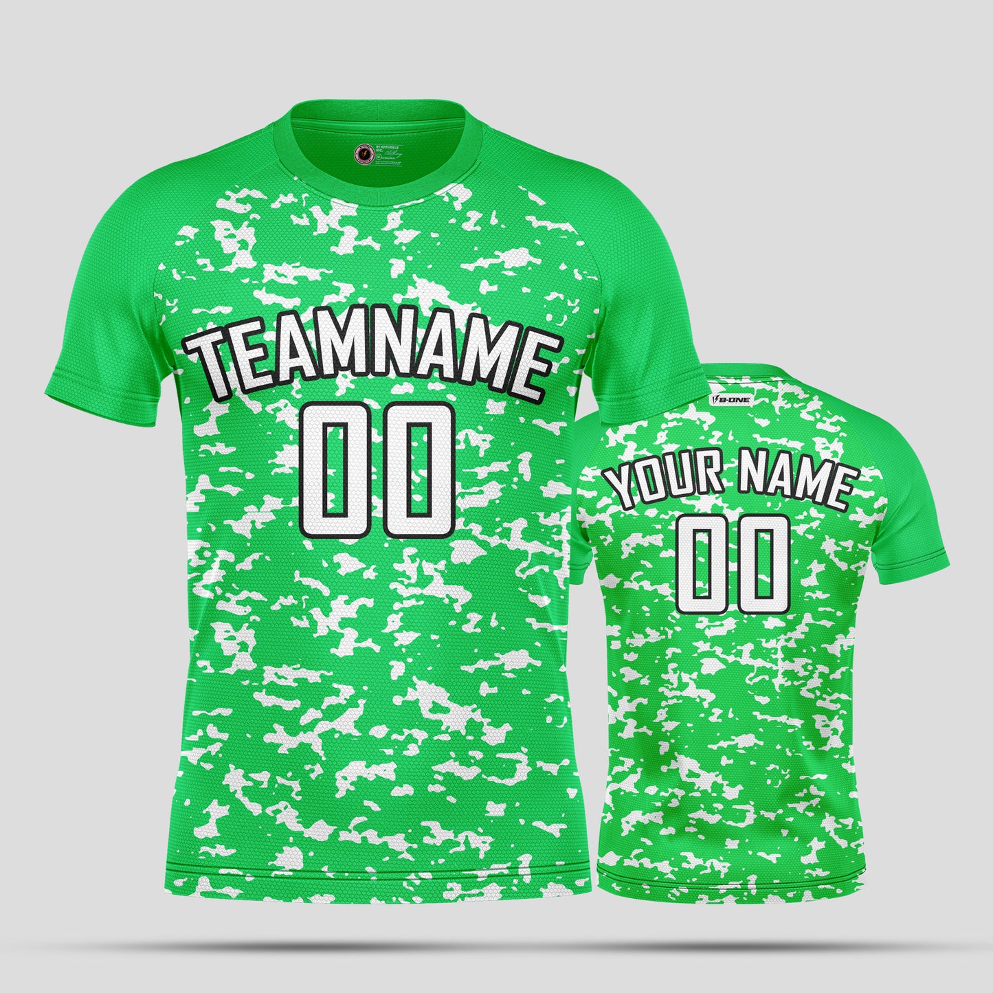 Custom Club Team Number Soccer Jerseys – Light Green & White Personalized Uniforms