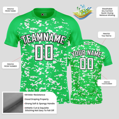 Custom Club Team Number Soccer Jerseys – Light Green & White Personalized Uniforms