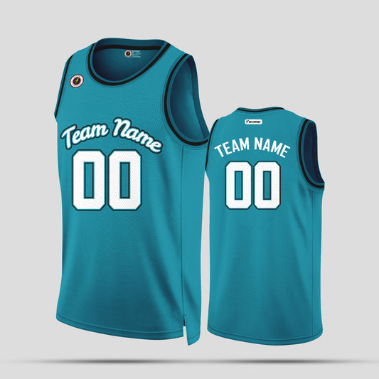 Custom Club Team Number Teal & White Basketball Jerseys – Personalized & Stylish