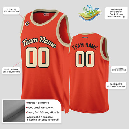 Custom Orange and Gold Basketball Jerseys – Club Team Uniforms