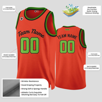 Custom Orange and Green Basketball Jerseys – Club Team Uniforms