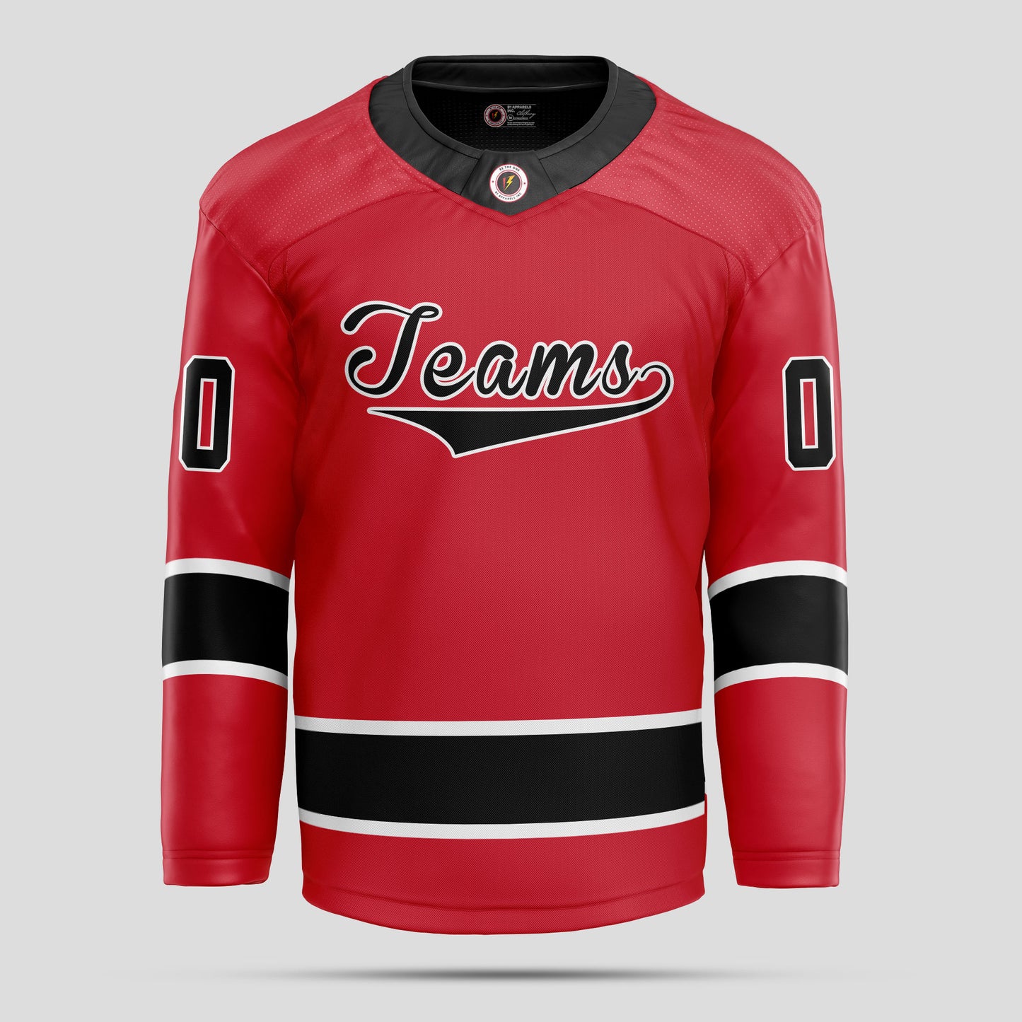 Custom Club Team Red and Black Hockey Jersey – Bold & Personalized