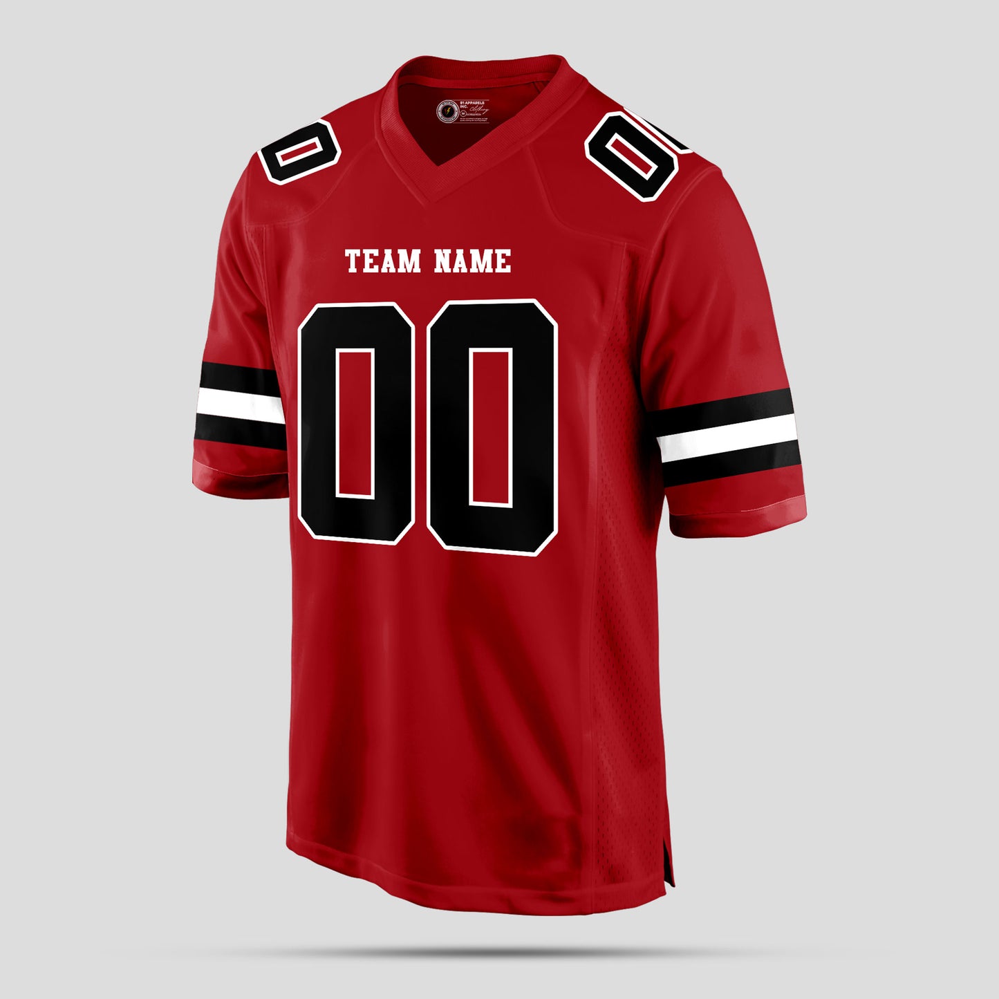 Custom Club Team Red, Black, and White Football Jersey – Personalized for Ultimate Team Spirit and Performance