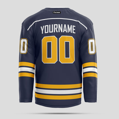 Custom Club Team Yellow and White Hockey Jersey - Personalized Teamwear