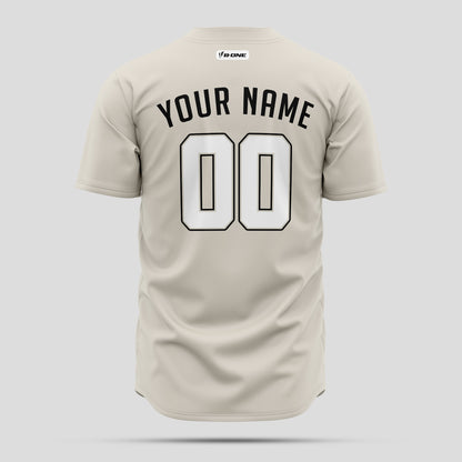 Custom Cream Black and White Baseball Jersey - Premium Teamwear