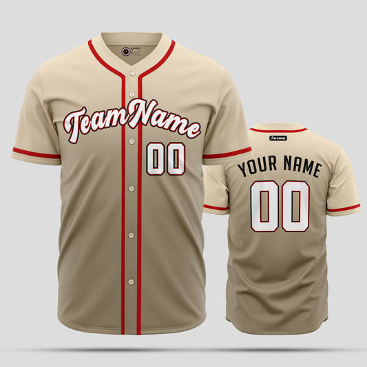 Custom Cream Gradient Red Baseball Jersey - Premium Team Gear