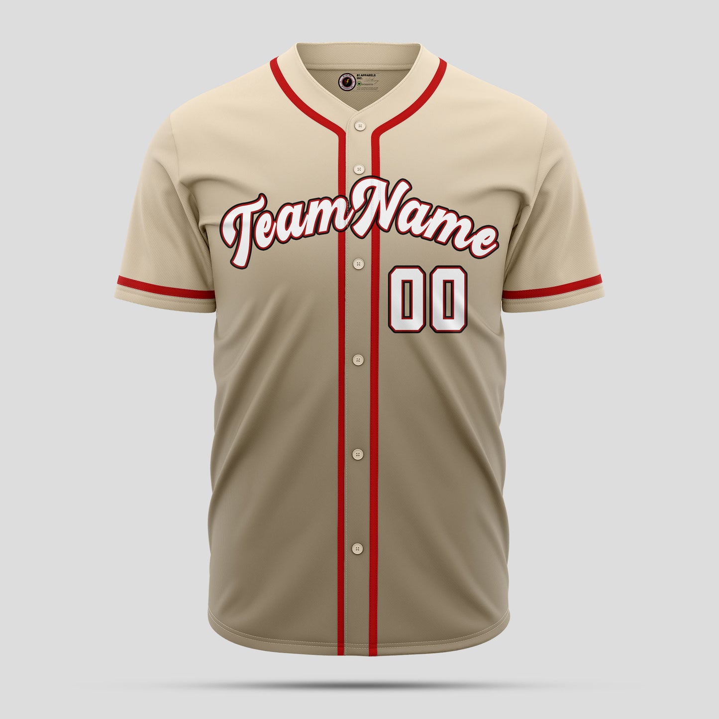 Custom Cream Gradient Red Baseball Jersey - Premium Team Gear