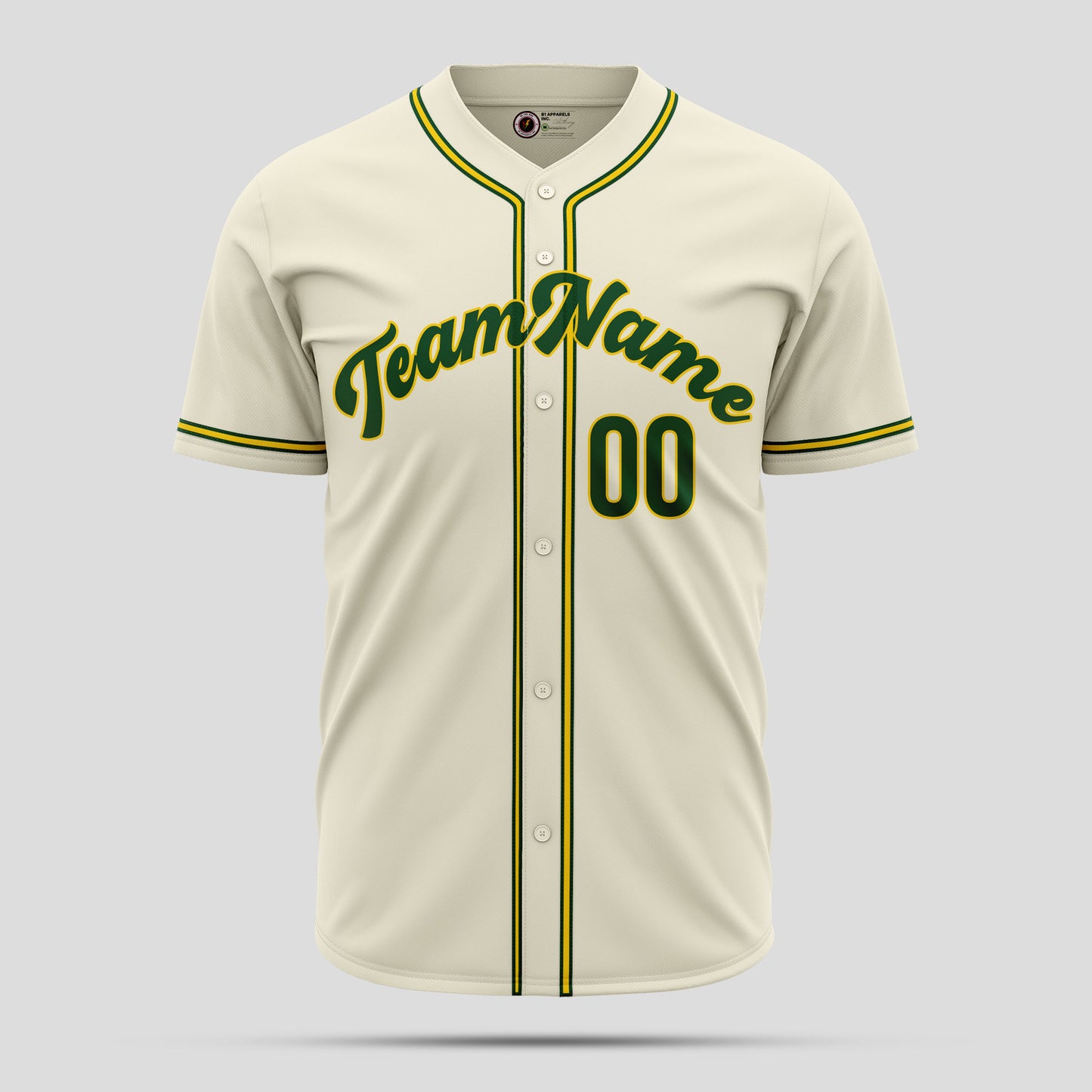 Custom Cream Navy-Green Baseball Jersey - Ultimate Team Gear