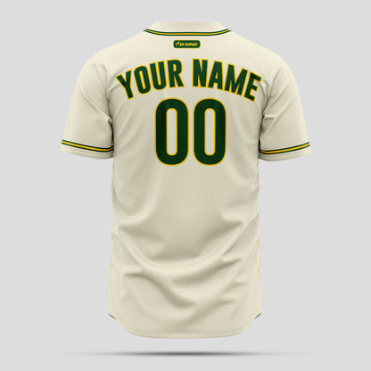 Custom Cream Navy-Green Baseball Jersey - Ultimate Team Gear