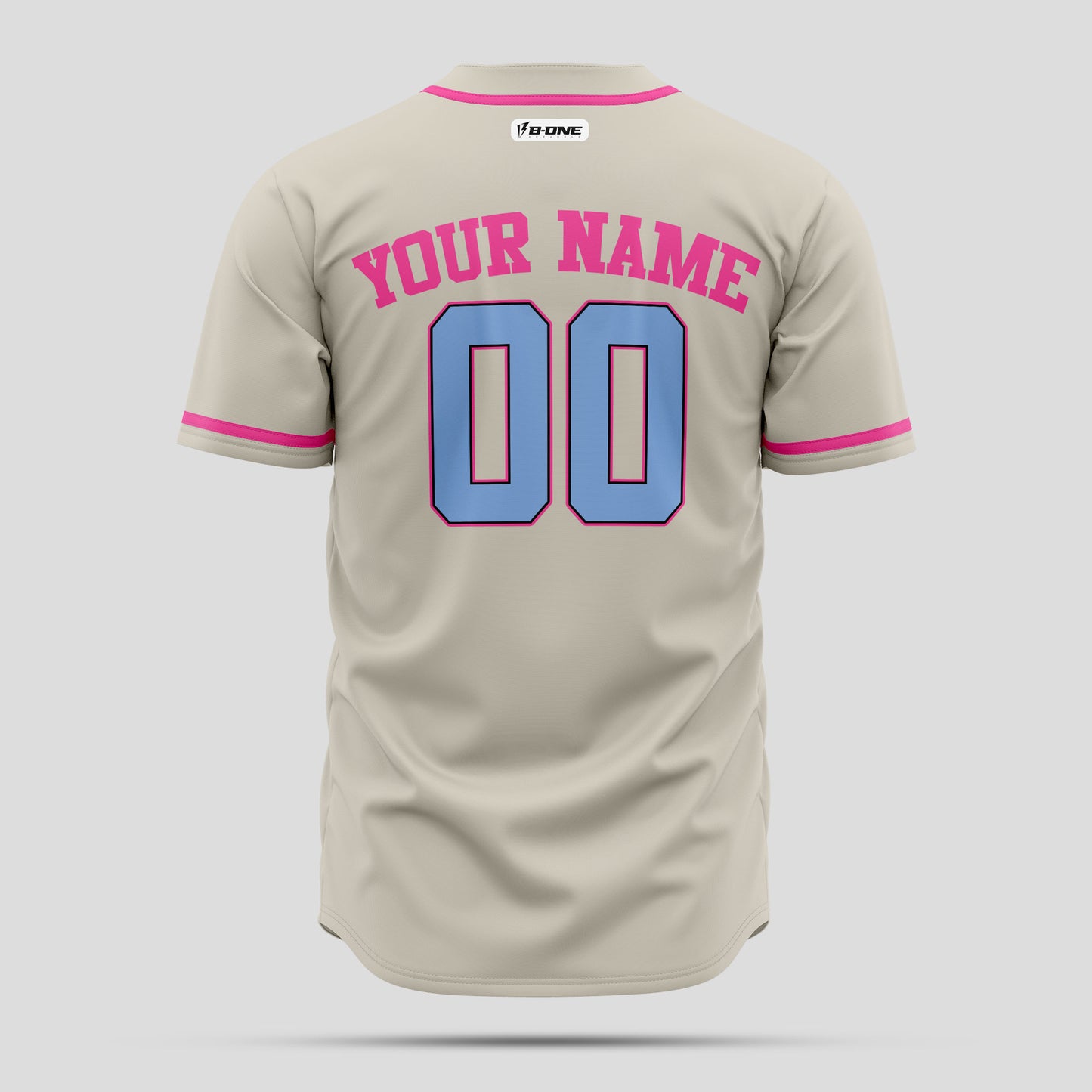 Custom Cream Navy-Pink Baseball Jersey - Premium Team Apparel