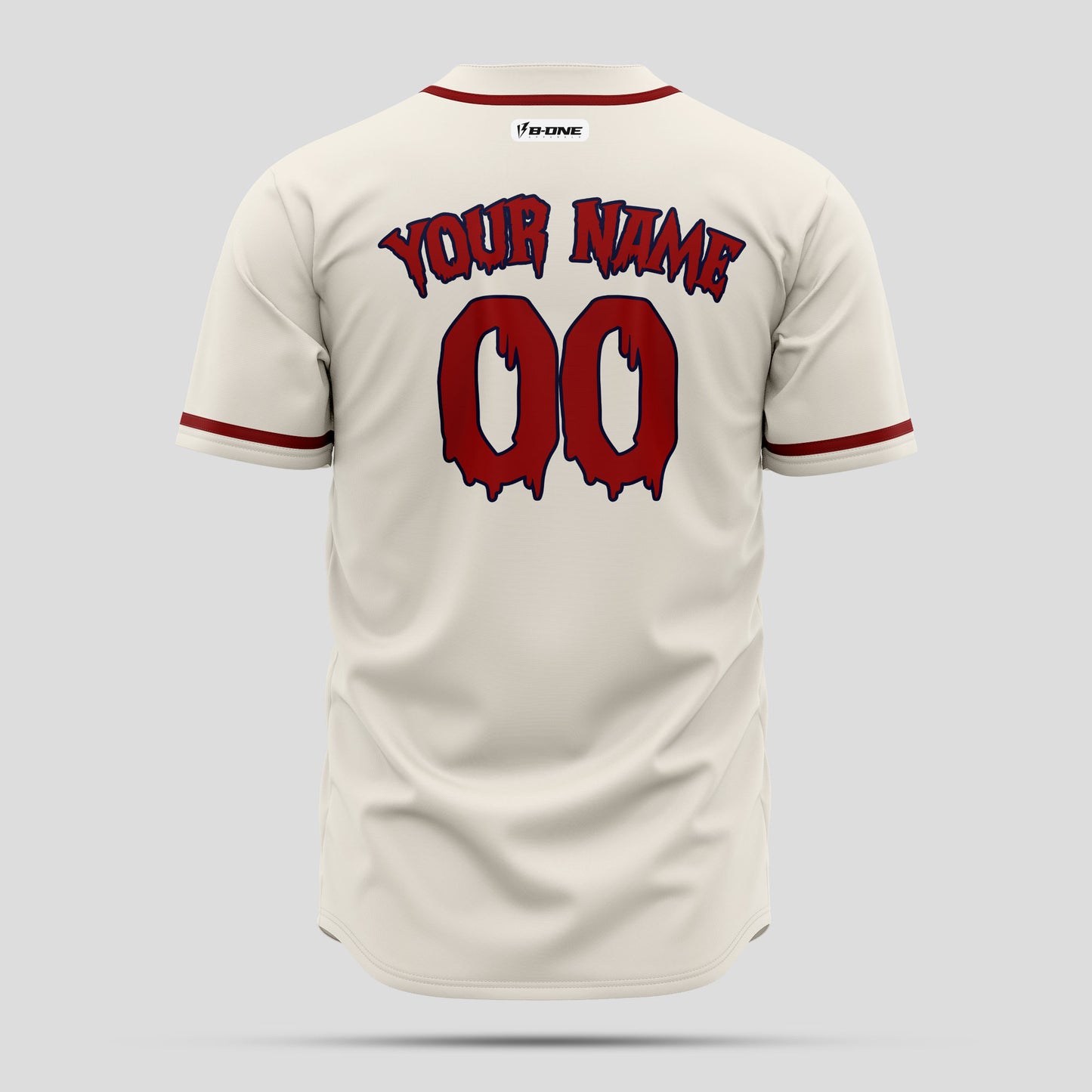 Custom Cream Navy-Red Baseball Jersey - Elite Teamwear