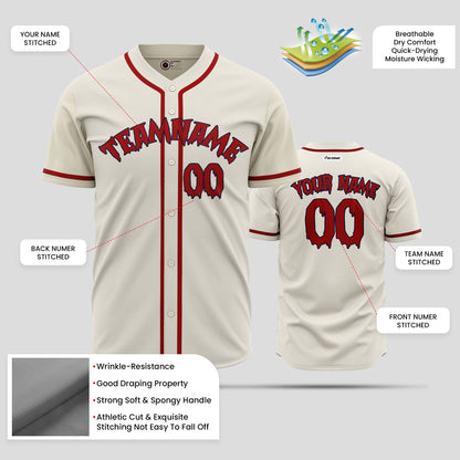 Custom Cream Navy-Red Baseball Jersey - Elite Teamwear