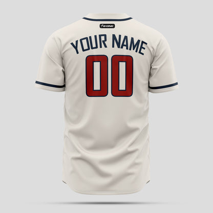 Custom Cream Navy and Red Baseball Jersey - Stylish Team Apparel